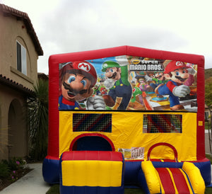 Mario Brothers bounce house theme