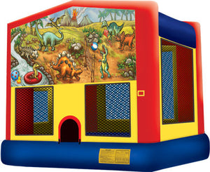 Dinosaur Combo bounce house with slide