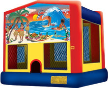 Tropical Combo bounce house with slide